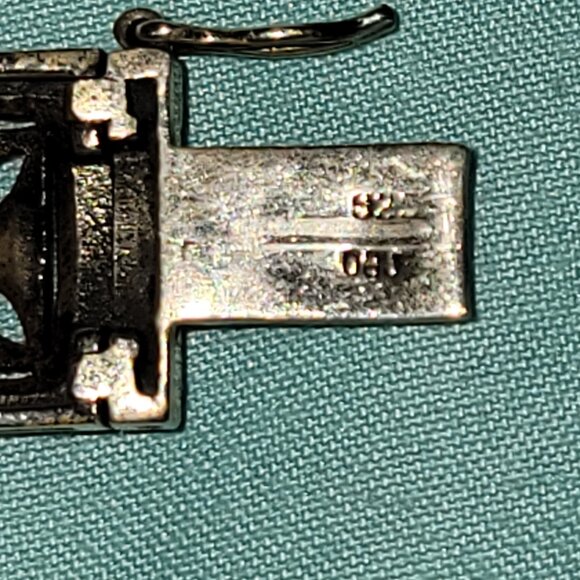 Sterling Silver 925 Ladies Marcasite Watch Bracelet AS IS Needs Battery Vtg Deco main image 4